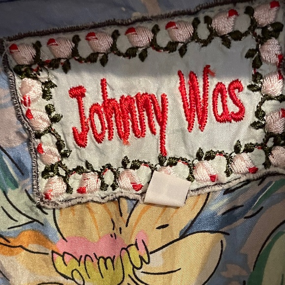 Johnny Was Blue Floral Blouse with Yellow Accents - Picture 2 of 5